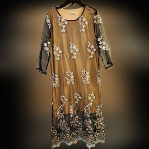 Sheer Floral Lined Dress